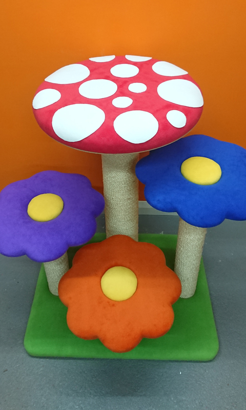 Bespoke Flower and Toadstool Cat Tree | ScratchyCats