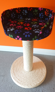 Black with Coloured Paws Cat Scratching Post | ScratchyCats