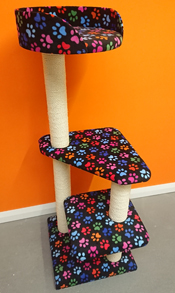 Black with Coloured Paws Cat Scratching Post | ScratchyCats