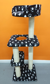 Black with White Paws Cat Scratching Post | ScratchyCats