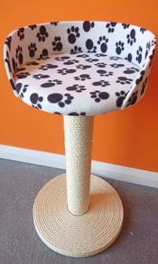 White with Black Paws Cat Scratching Post | ScratchyCats